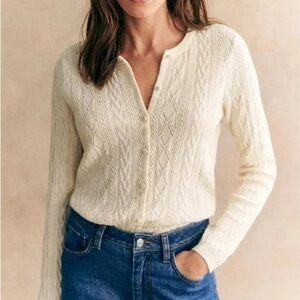 NWT Sezane Ruben Cardigan Cream